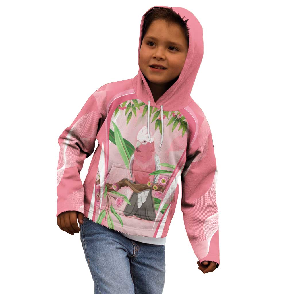 Galah Cockatoo Australia Kid Hoodie Aussie Native Eucalyptus Caesia Flowers