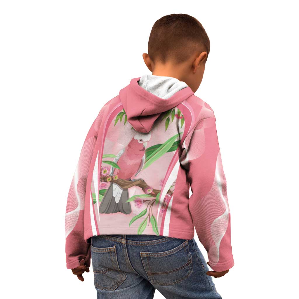 Galah Cockatoo Australia Kid Hoodie Aussie Native Eucalyptus Caesia Flowers