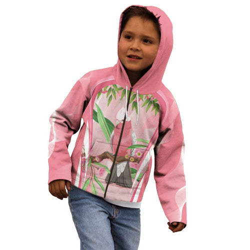Galah Cockatoo Australia Kid Hoodie Aussie Native Eucalyptus Caesia Flowers