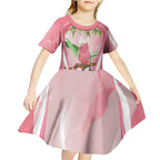 Galah Cockatoo Australia Kid Short Sleeve Dress Aussie Native Eucalyptus Caesia Flowers