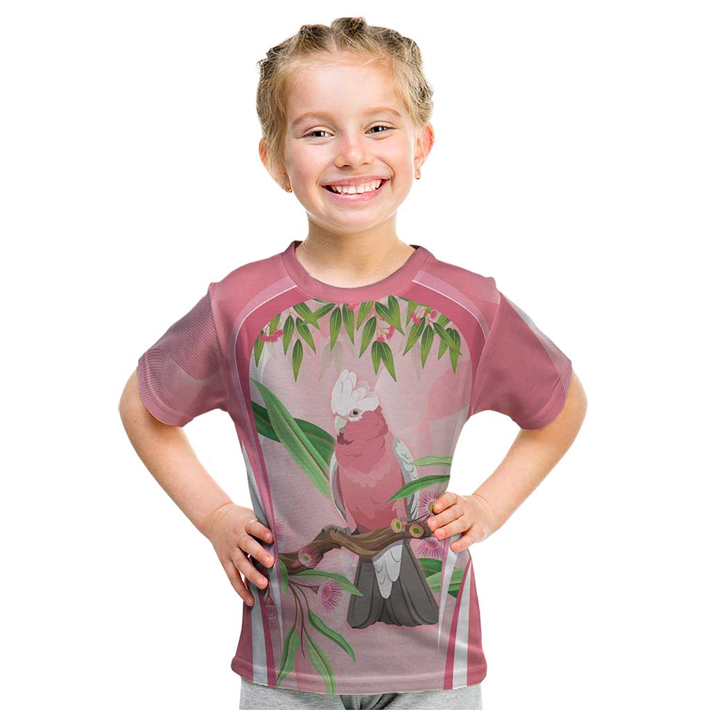 Galah Cockatoo Australia Kid T Shirt Aussie Native Eucalyptus Caesia Flowers