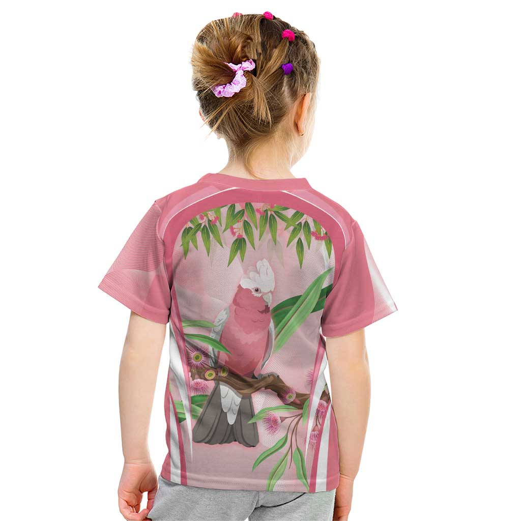 Galah Cockatoo Australia Kid T Shirt Aussie Native Eucalyptus Caesia Flowers