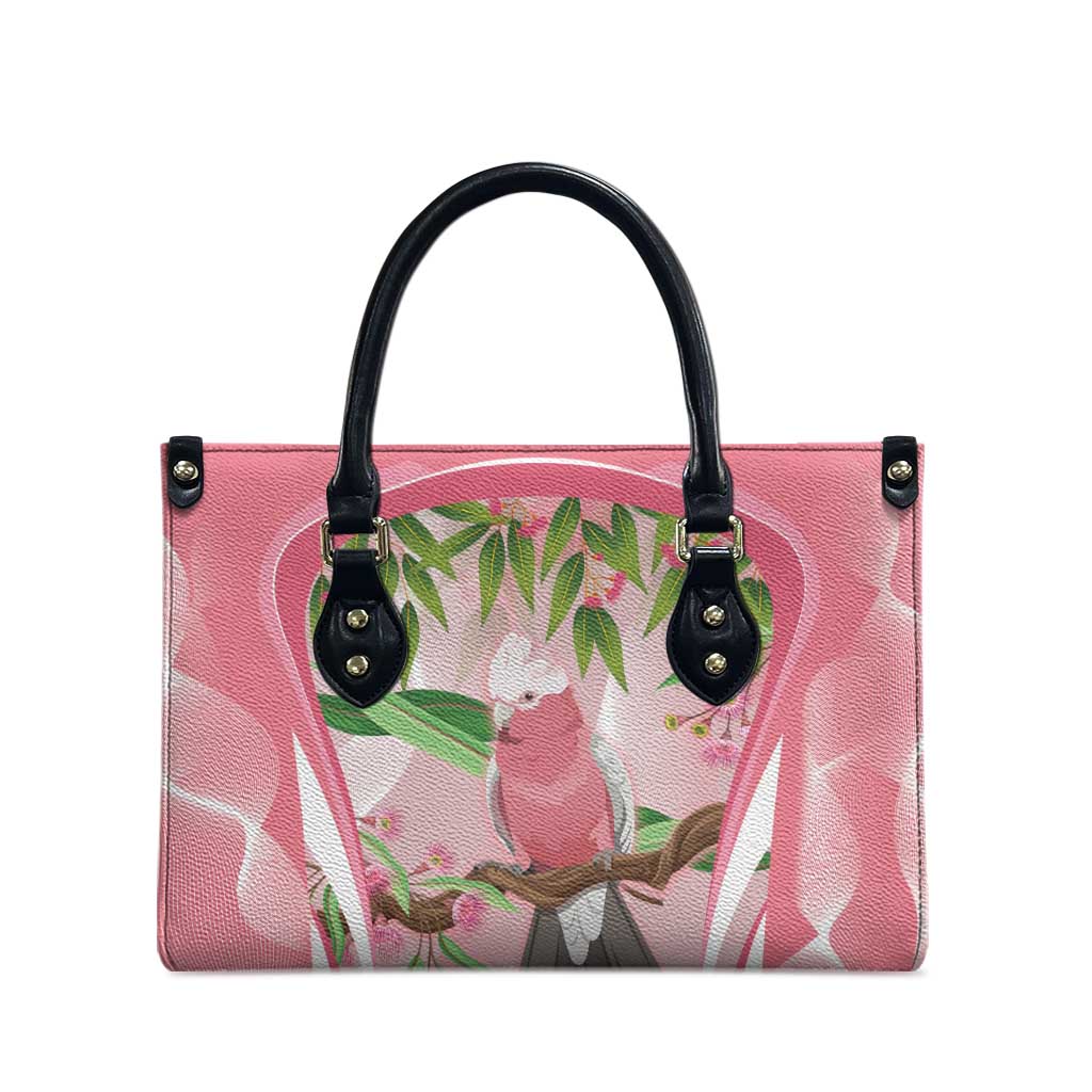 Galah Cockatoo Australia Leather Bag Aussie Native Eucalyptus Caesia Flowers