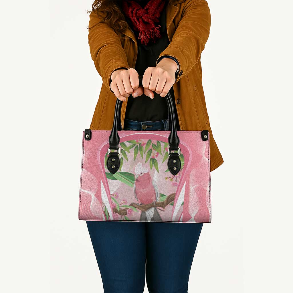 Galah Cockatoo Australia Leather Bag Aussie Native Eucalyptus Caesia Flowers