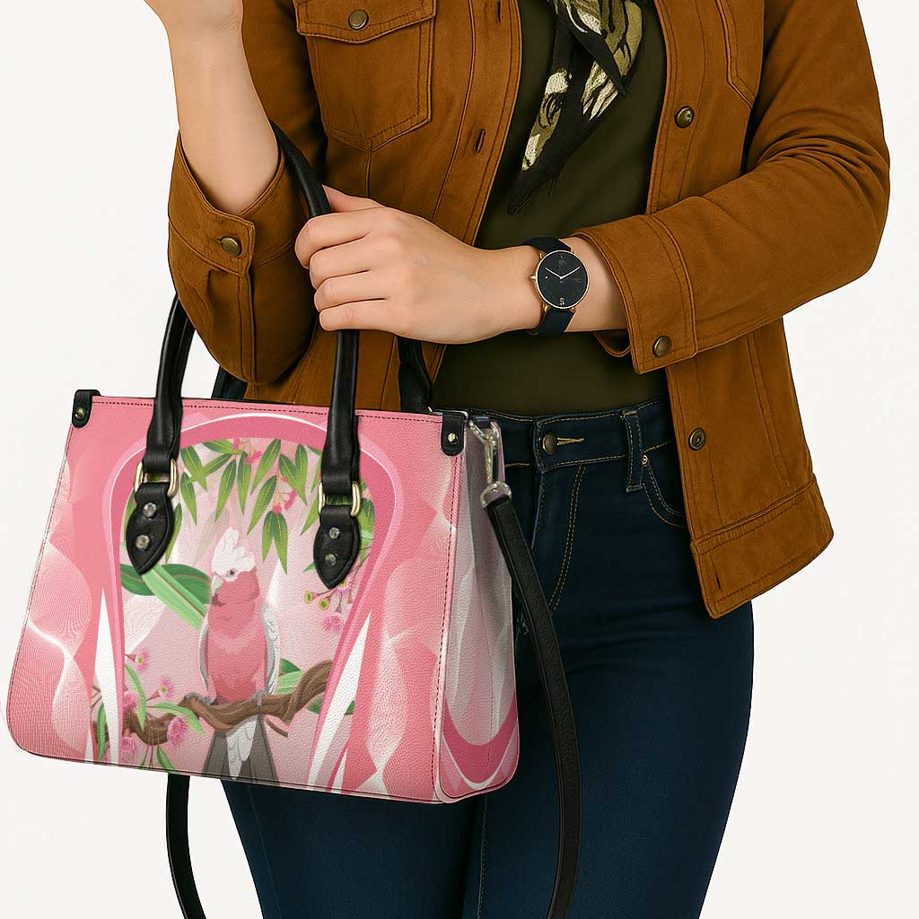 Galah Cockatoo Australia Leather Bag Aussie Native Eucalyptus Caesia Flowers