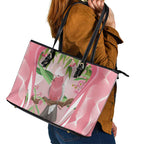Galah Cockatoo Australia Leather Tote Bag Aussie Native Eucalyptus Caesia Flowers