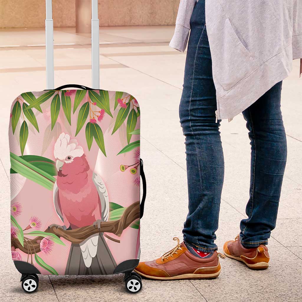 Galah Cockatoo Australia Luggage Cover Aussie Native Eucalyptus Caesia Flowers