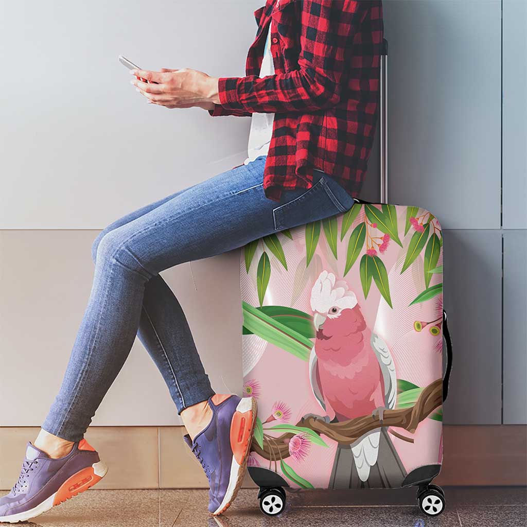 Galah Cockatoo Australia Luggage Cover Aussie Native Eucalyptus Caesia Flowers