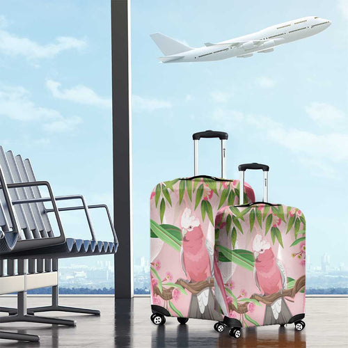 Galah Cockatoo Australia Luggage Cover Aussie Native Eucalyptus Caesia Flowers