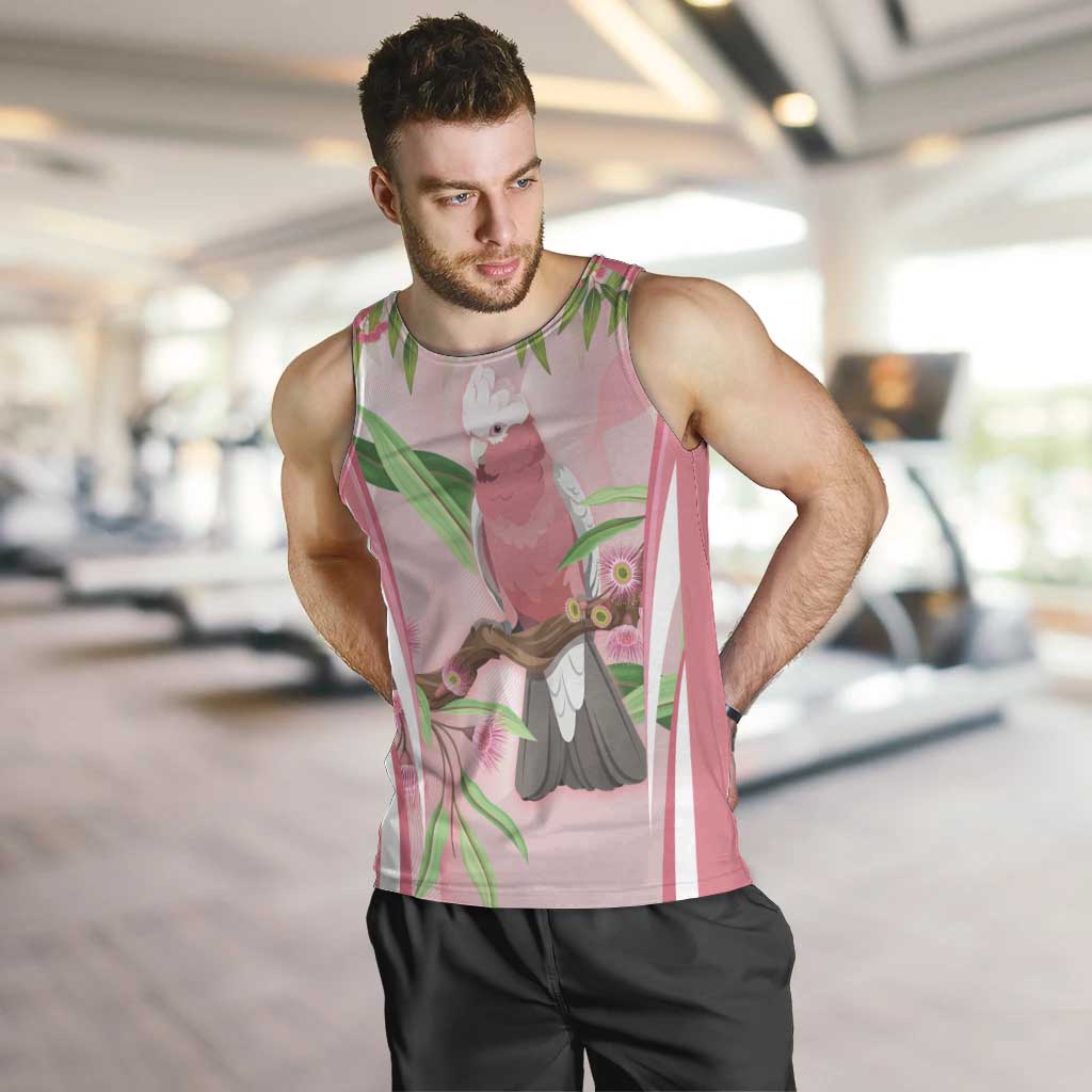 Galah Cockatoo Australia Men Tank Top Aussie Native Eucalyptus Caesia Flowers