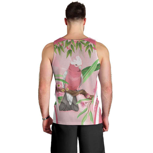 Galah Cockatoo Australia Men Tank Top Aussie Native Eucalyptus Caesia Flowers
