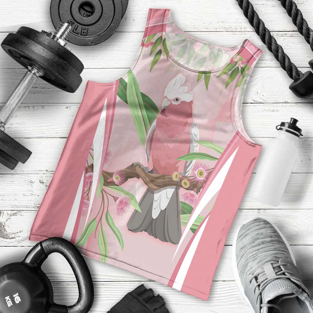 Galah Cockatoo Australia Men Tank Top Aussie Native Eucalyptus Caesia Flowers