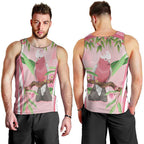 Galah Cockatoo Australia Men Tank Top Aussie Native Eucalyptus Caesia Flowers