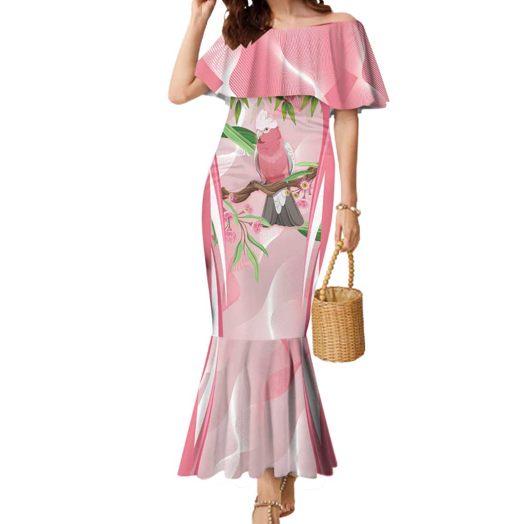 Galah Cockatoo Australia Mermaid Dress Aussie Native Eucalyptus Caesia Flowers