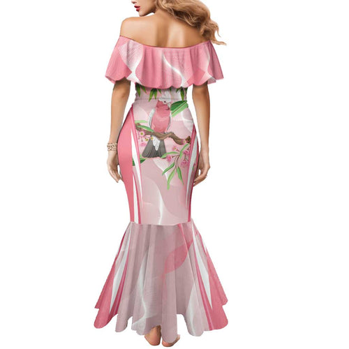Galah Cockatoo Australia Mermaid Dress Aussie Native Eucalyptus Caesia Flowers