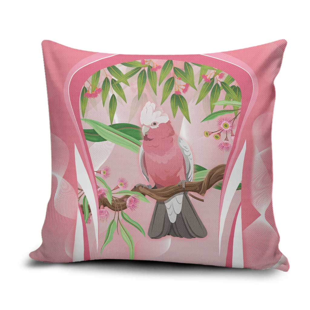 Galah Cockatoo Australia Pillow Cover Aussie Native Eucalyptus Caesia Flowers