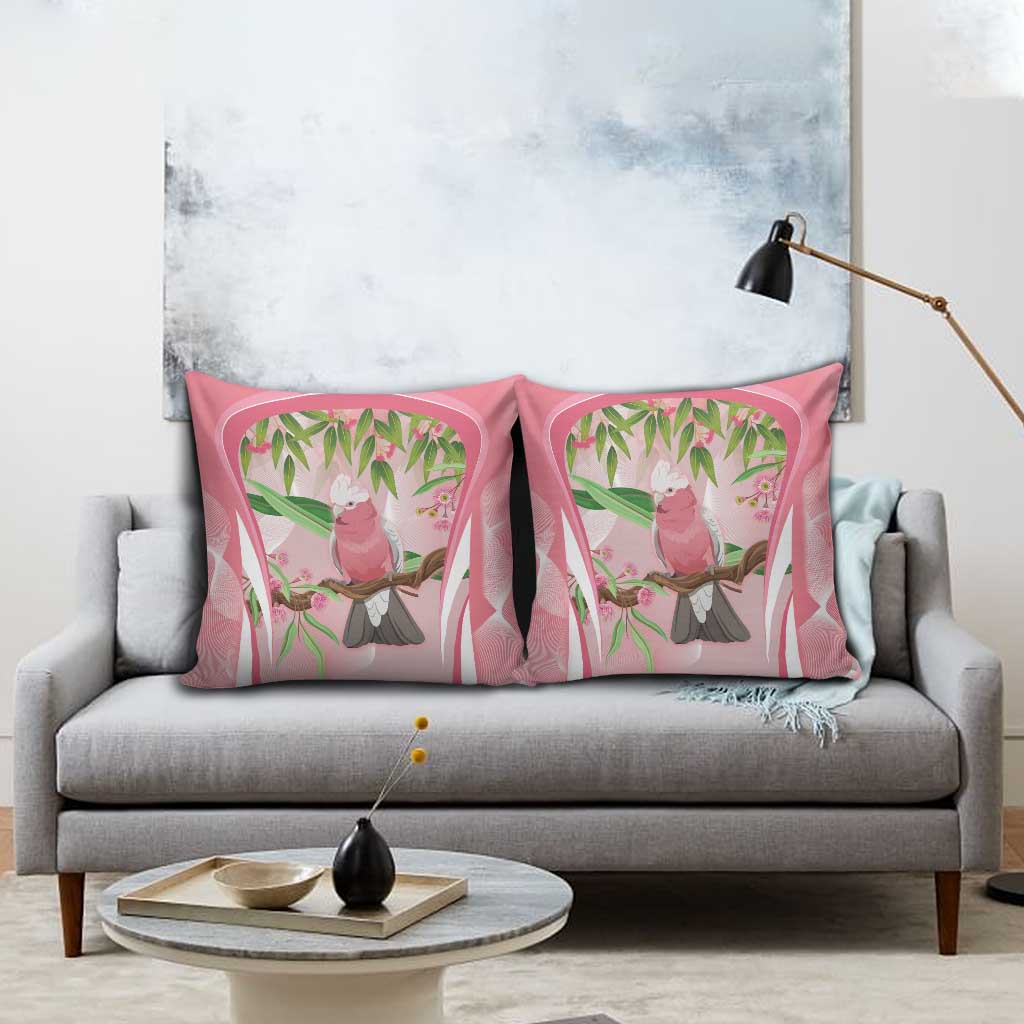 Galah Cockatoo Australia Pillow Cover Aussie Native Eucalyptus Caesia Flowers