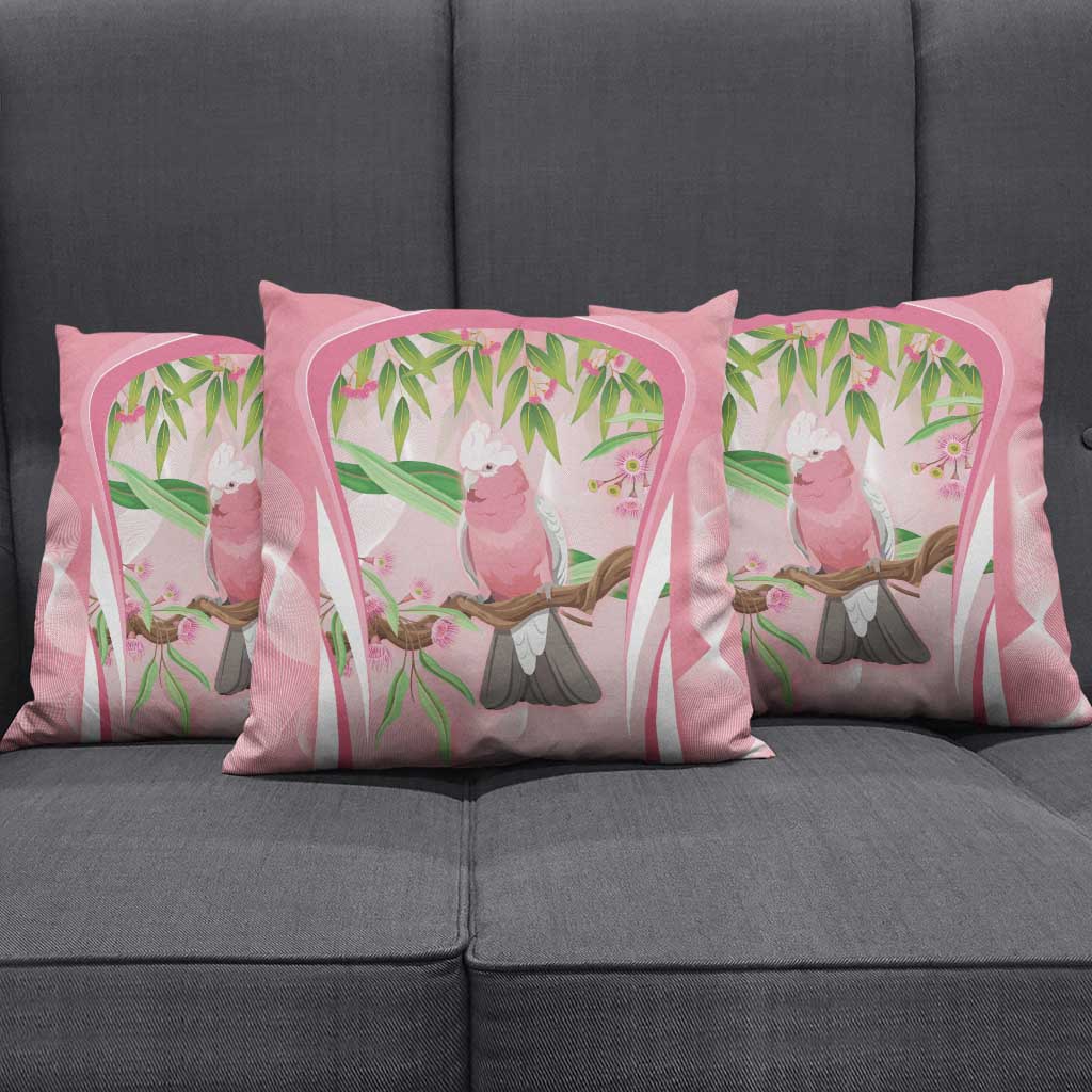 Galah Cockatoo Australia Pillow Cover Aussie Native Eucalyptus Caesia Flowers