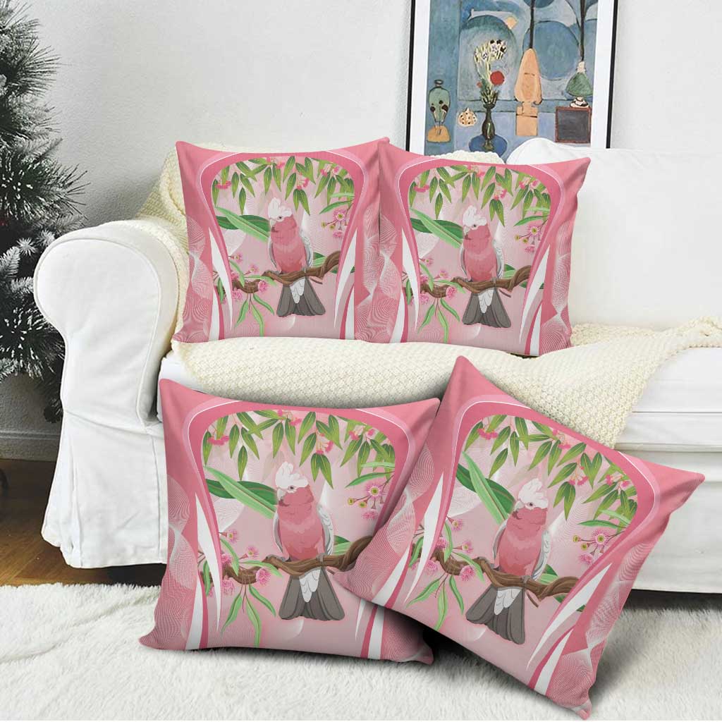 Galah Cockatoo Australia Pillow Cover Aussie Native Eucalyptus Caesia Flowers