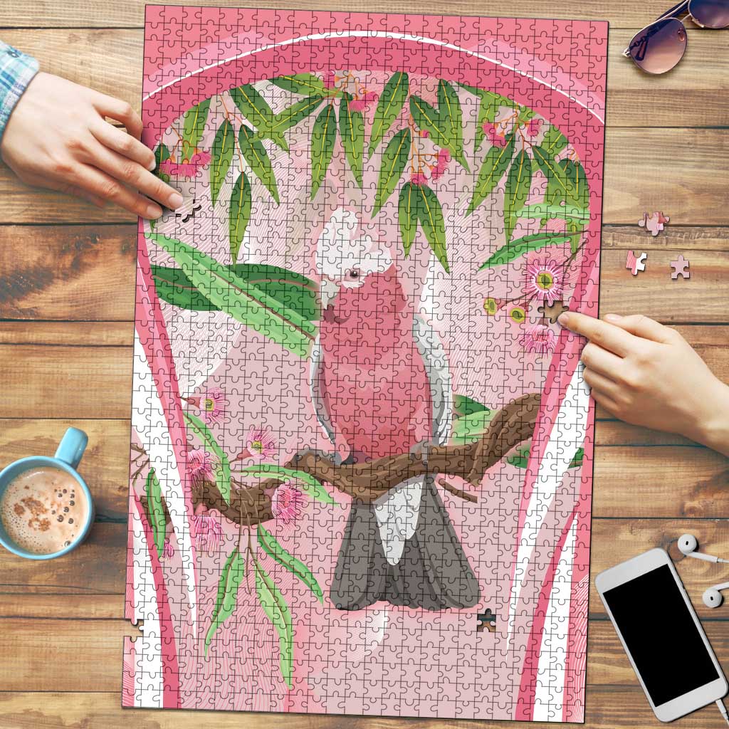 Galah Cockatoo Australia Puzzle Aussie Native Eucalyptus Caesia Flowers