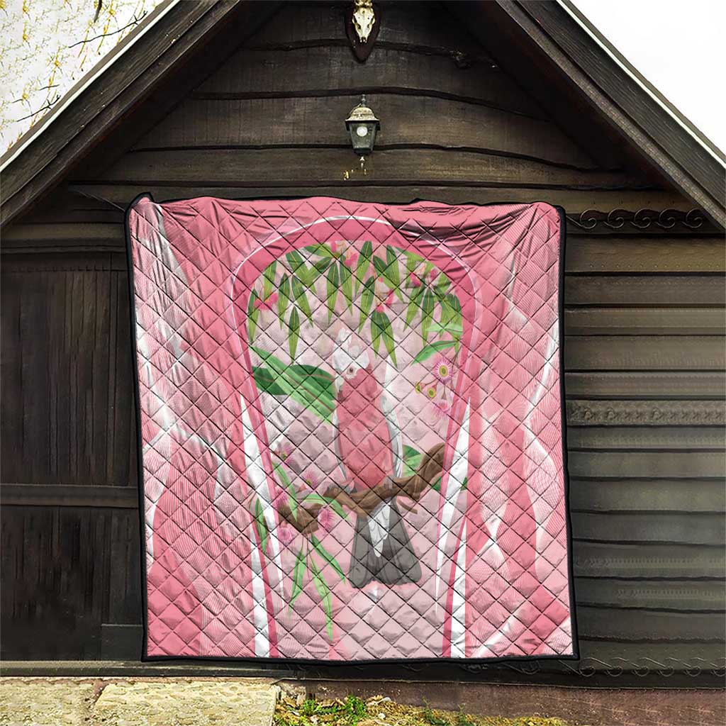 Galah Cockatoo Australia Quilt Aussie Native Eucalyptus Caesia Flowers