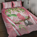 Galah Cockatoo Australia Quilt Bed Set Aussie Native Eucalyptus Caesia Flowers