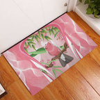 Galah Cockatoo Australia Rubber Doormat Aussie Native Eucalyptus Caesia Flowers