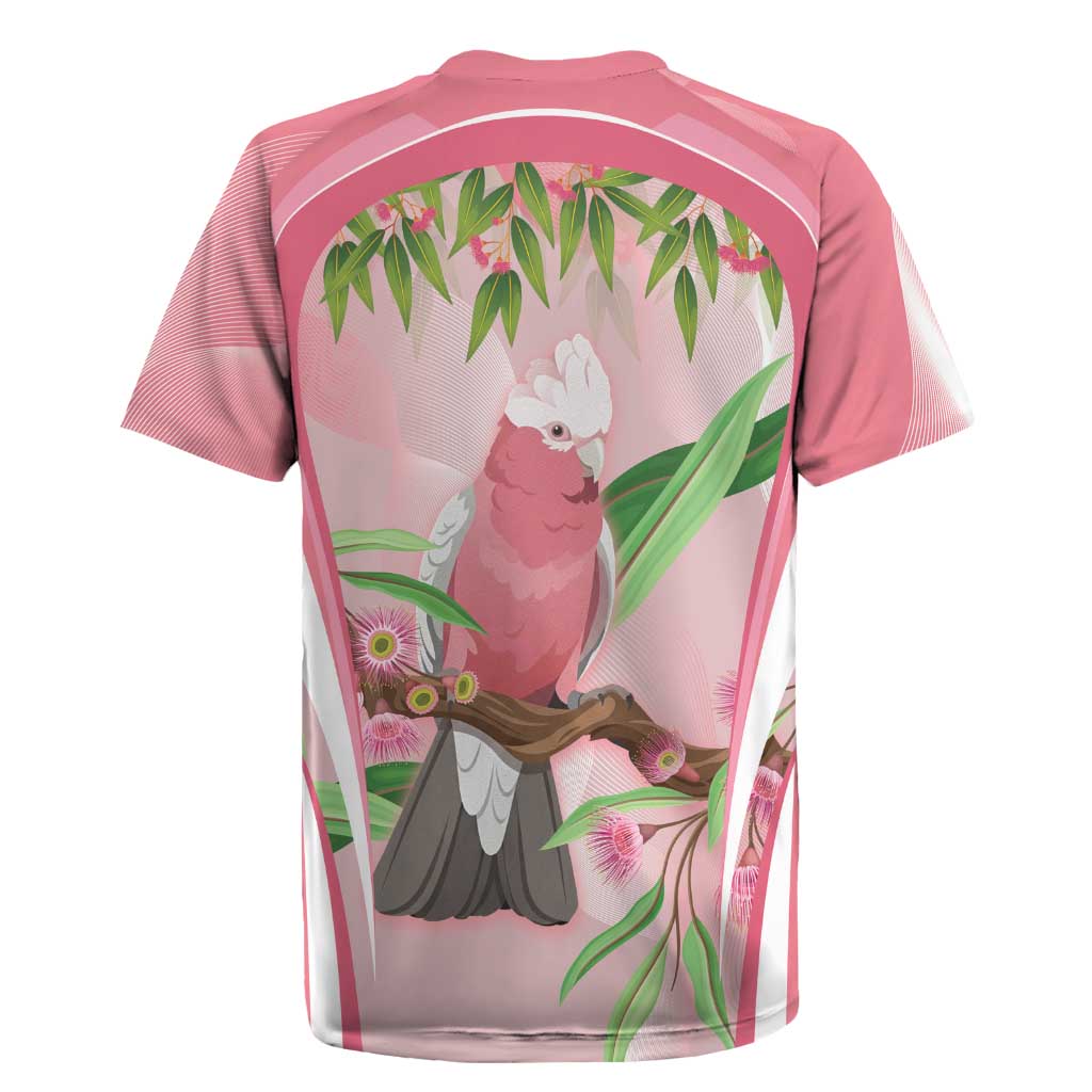 Galah Cockatoo Australia Rugby Jersey Aussie Native Eucalyptus Caesia Flowers