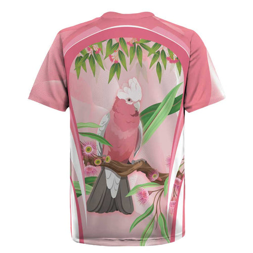 Galah Cockatoo Australia Rugby Jersey Aussie Native Eucalyptus Caesia Flowers