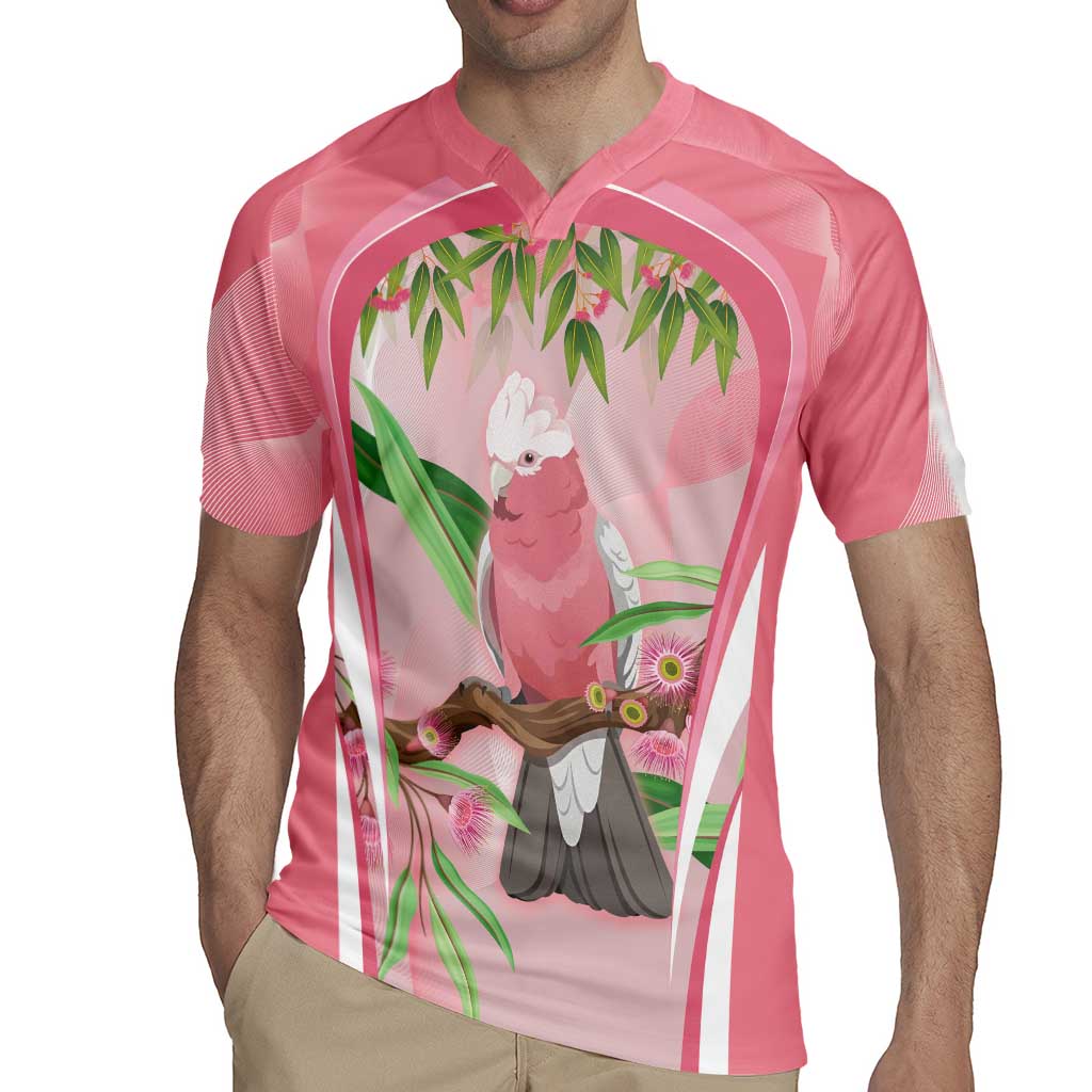 Galah Cockatoo Australia Rugby Jersey Aussie Native Eucalyptus Caesia Flowers