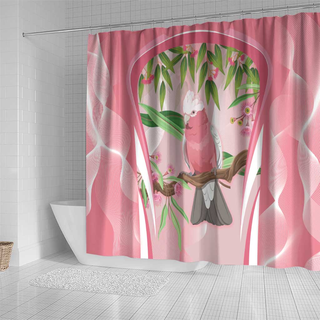 Galah Cockatoo Australia Shower Curtain Aussie Native Eucalyptus Caesia Flowers