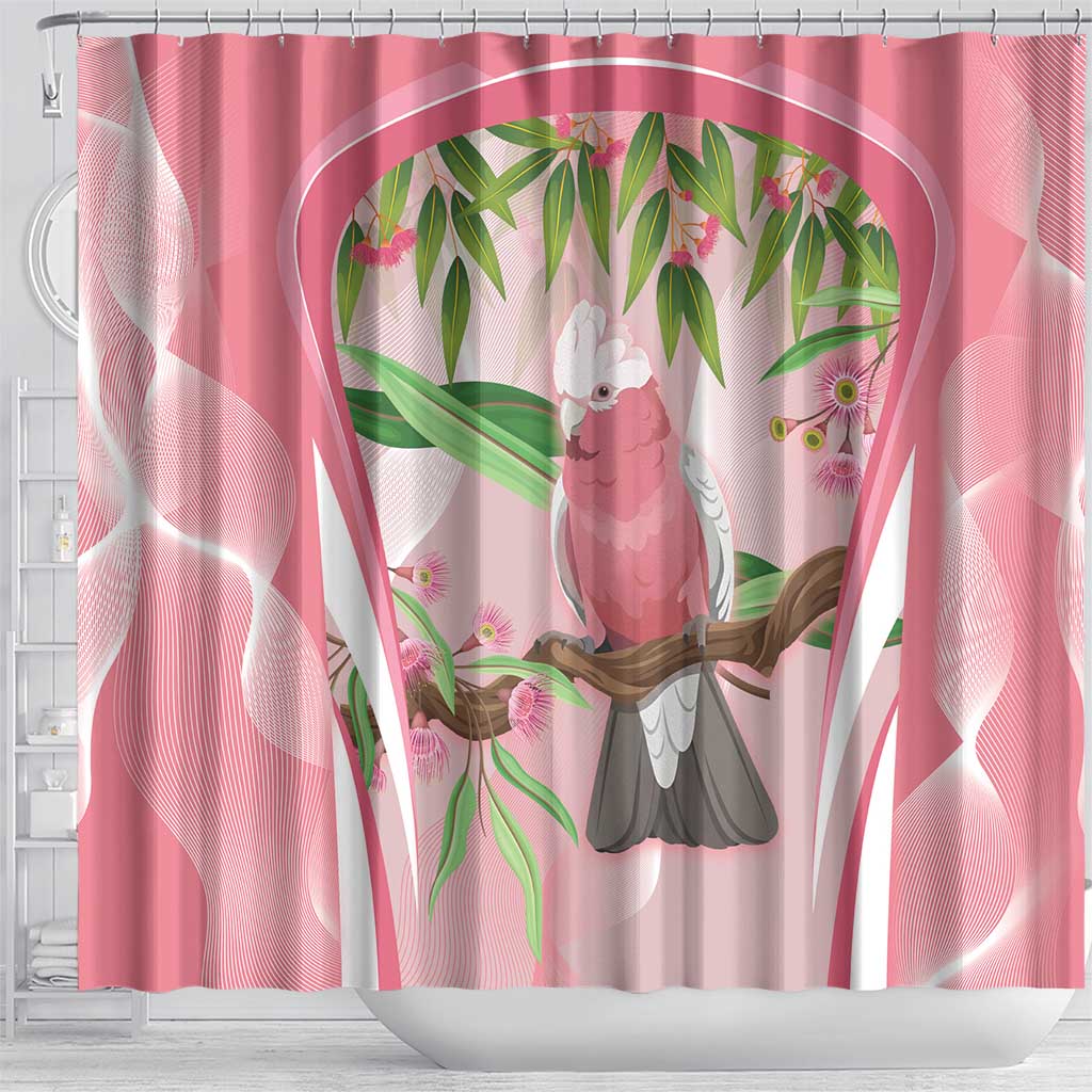 Galah Cockatoo Australia Shower Curtain Aussie Native Eucalyptus Caesia Flowers