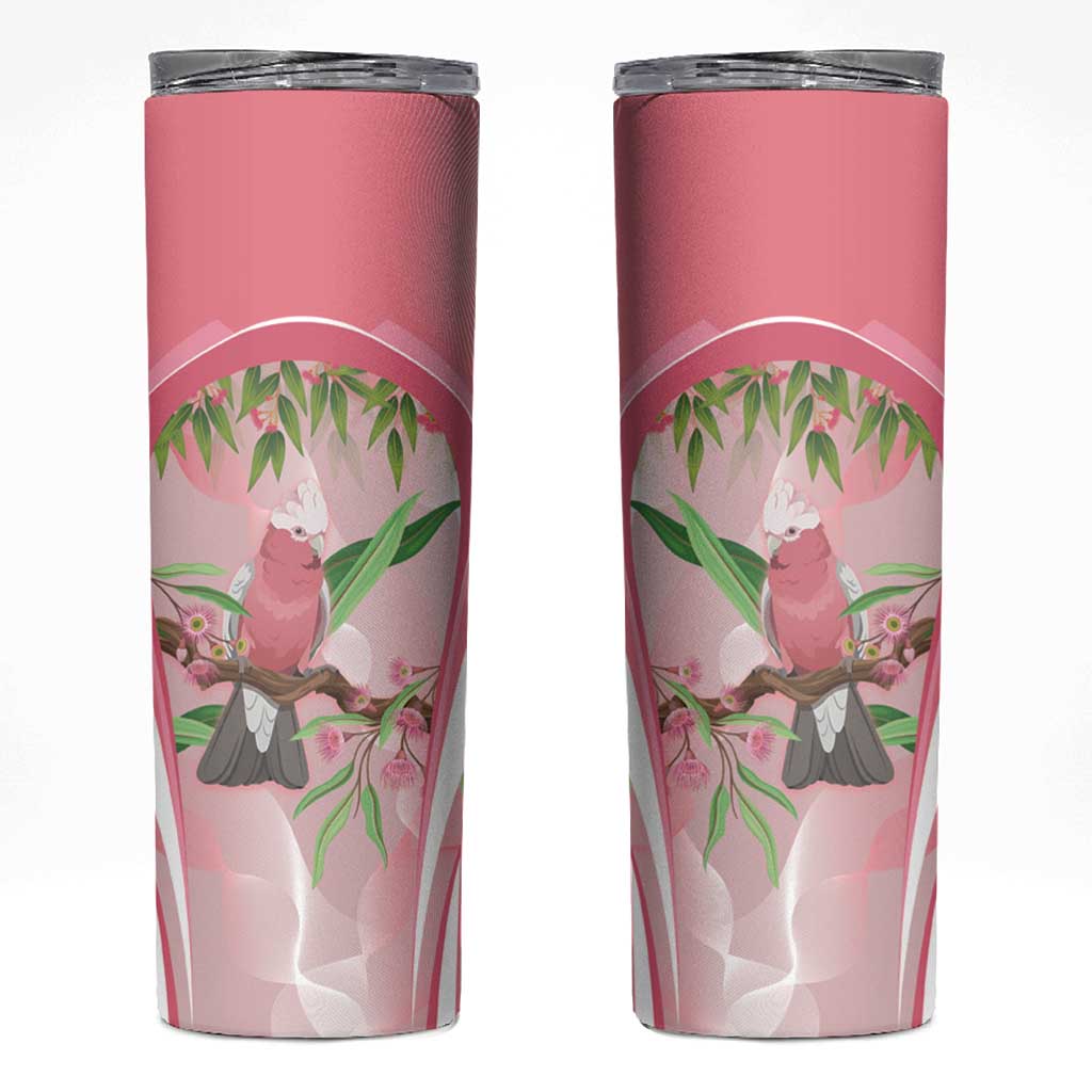 Galah Cockatoo Australia Skinny Tumbler Aussie Native Eucalyptus Caesia Flowers
