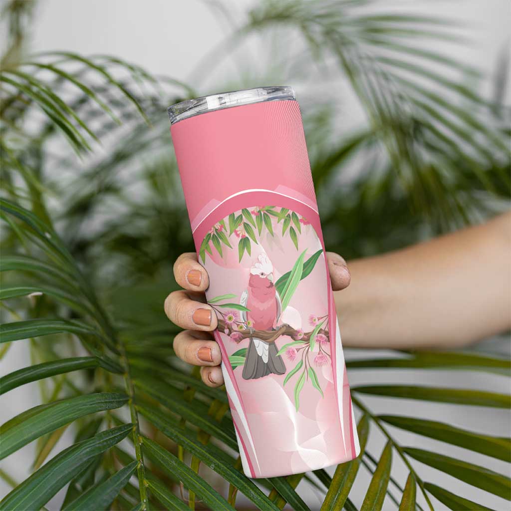 Galah Cockatoo Australia Skinny Tumbler Aussie Native Eucalyptus Caesia Flowers