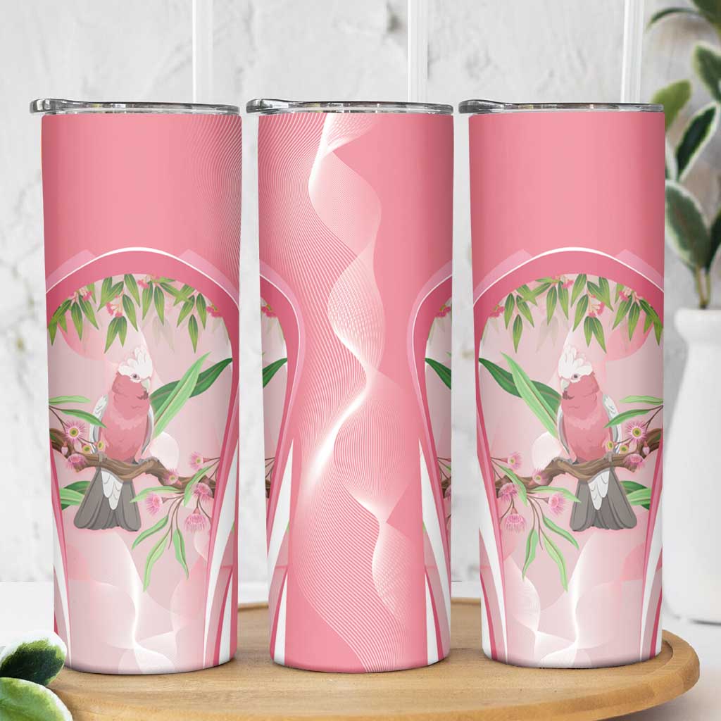 Galah Cockatoo Australia Skinny Tumbler Aussie Native Eucalyptus Caesia Flowers