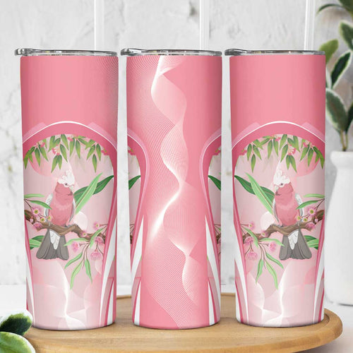 Galah Cockatoo Australia Skinny Tumbler Aussie Native Eucalyptus Caesia Flowers
