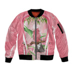 Galah Cockatoo Australia Sleeve Zip Bomber Jacket Aussie Native Eucalyptus Caesia Flowers