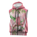 Galah Cockatoo Australia Sleeveless Zip Hoodie Aussie Native Eucalyptus Caesia Flowers