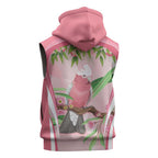 Galah Cockatoo Australia Sleeveless Zip Hoodie Aussie Native Eucalyptus Caesia Flowers