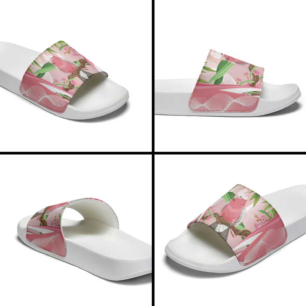 Galah Cockatoo Australia Slide Sandals Aussie Native Eucalyptus Caesia Flowers