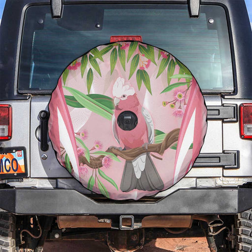 Galah Cockatoo Australia Spare Tire Cover Aussie Native Eucalyptus Caesia Flowers