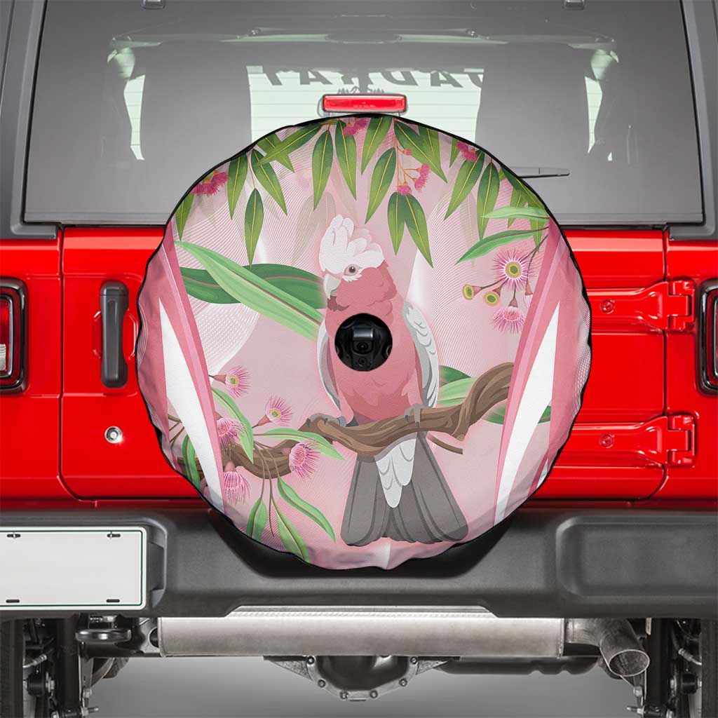 Galah Cockatoo Australia Spare Tire Cover Aussie Native Eucalyptus Caesia Flowers