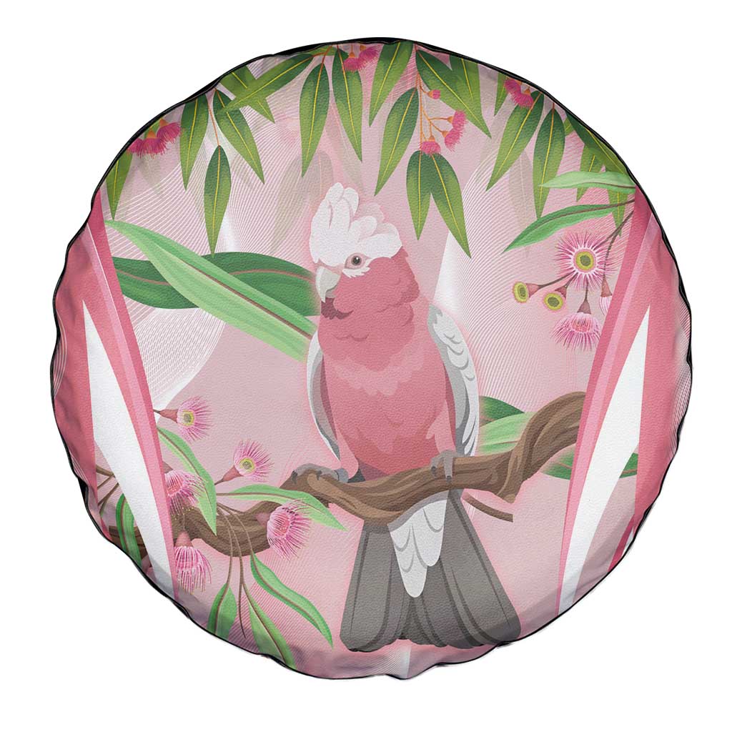 Galah Cockatoo Australia Spare Tire Cover Aussie Native Eucalyptus Caesia Flowers