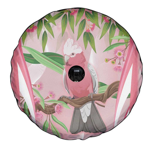 Galah Cockatoo Australia Spare Tire Cover Aussie Native Eucalyptus Caesia Flowers