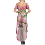 Galah Cockatoo Australia Summer Maxi Dress Aussie Native Eucalyptus Caesia Flowers