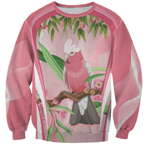 Galah Cockatoo Australia Sweatshirt Aussie Native Eucalyptus Caesia Flowers