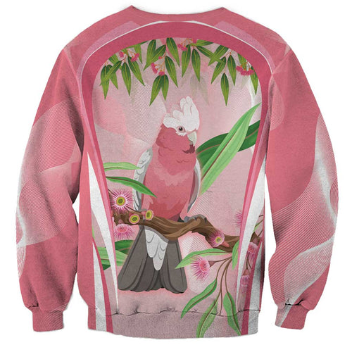 Galah Cockatoo Australia Sweatshirt Aussie Native Eucalyptus Caesia Flowers