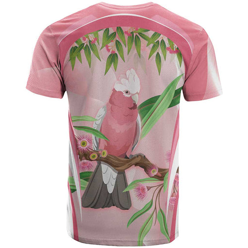 Galah Cockatoo Australia T Shirt Aussie Native Eucalyptus Caesia Flowers