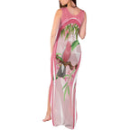 Galah Cockatoo Australia Tank Maxi Dress Aussie Native Eucalyptus Caesia Flowers