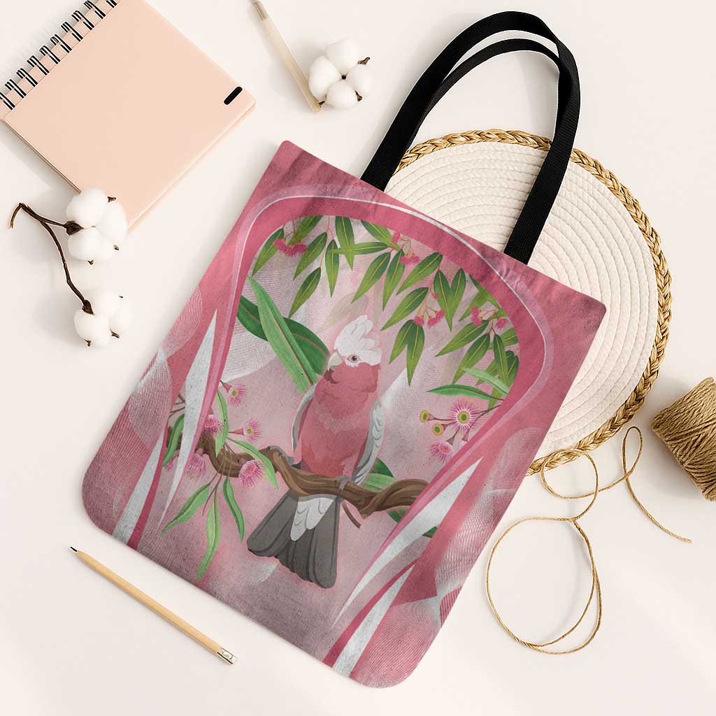 Galah Cockatoo Australia Tote Bag Aussie Native Eucalyptus Caesia Flowers